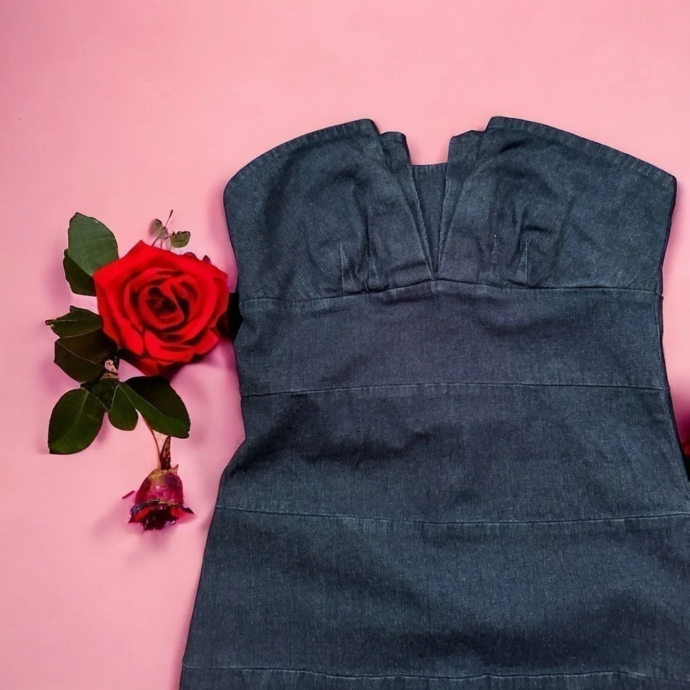 JFW Denim dress dark wash size 11 looks new excellent condition soft to touch - Picture 3 of 6